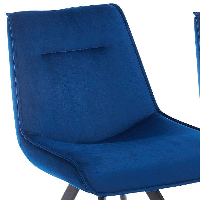 Image 3 Redruth Classic Blue Velvet Fabric Dining Chairs Set of 2 more views