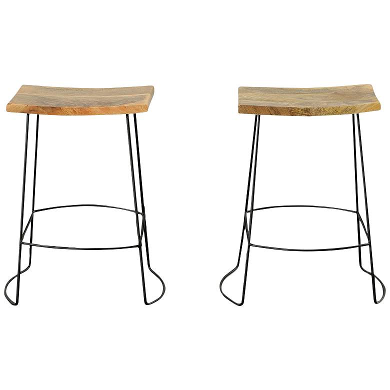 Image 4 Reece 24" Natural Wood Counter Stool more views