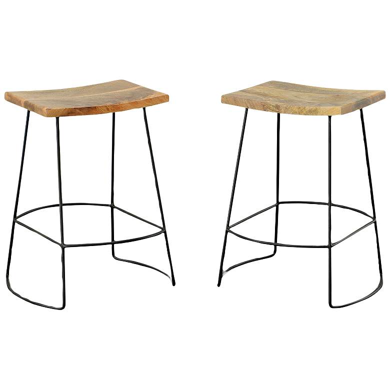 Image 5 Reece 24" Natural Wood Counter Stool more views