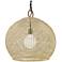 Reed 19 1/2" Wide Matte Black 1-Light Pendant With Bamboo