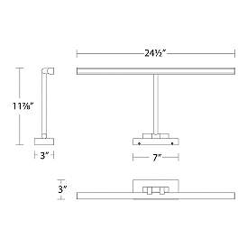 Image5 of Reed 3"H x 24.5"W 1-Light Picture Light in Black more views