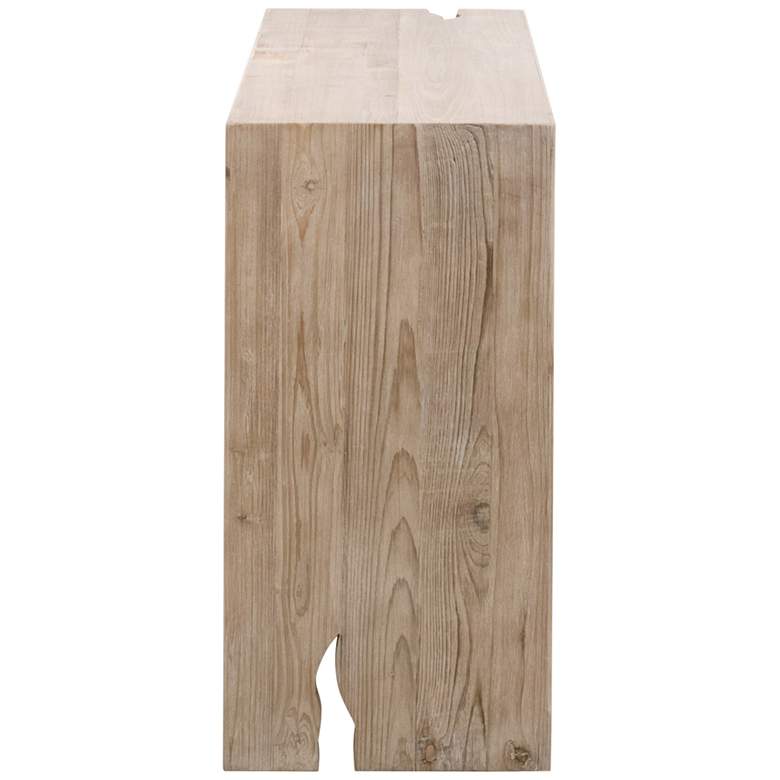 Image 3 Reed 58" Wide Smoke Gray Pine Wood Rectangular Console Table more views