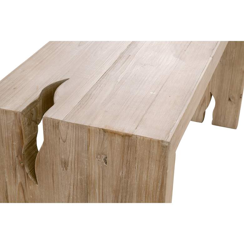 Image 5 Reed 58" Wide Smoke Gray Pine Wood Rectangular Console Table more views