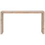 Reed 58" Wide Smoke Gray Pine Wood Rectangular Console Table