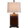 Reed Burnt Red and Orange Reactive Glazed Ceramic Table Lamp