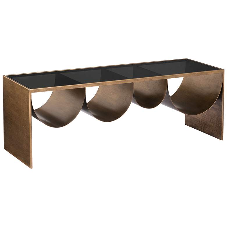 Image 1 Reed Coffee Table Brass &#38; Black