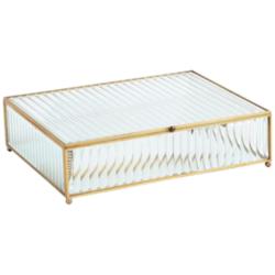 Reeded Glass 11 1/4&quot; Wide Clear Decorative Box