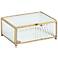 Reeded Glass 7" Wide Clear Decorative Box