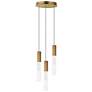 1_Reeds 11 3/4" Wide Gold Glass 3-Light LED Mini Pendant