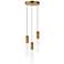 Reeds 11 3/4" Wide Gold Glass 3-Light LED Mini Pendant