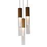 3_Reeds 11 3/4" Wide Gold Glass 3-Light LED Mini Pendant more views