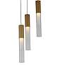 5_Reeds 11 3/4" Wide Gold Glass 3-Light LED Mini Pendant more views