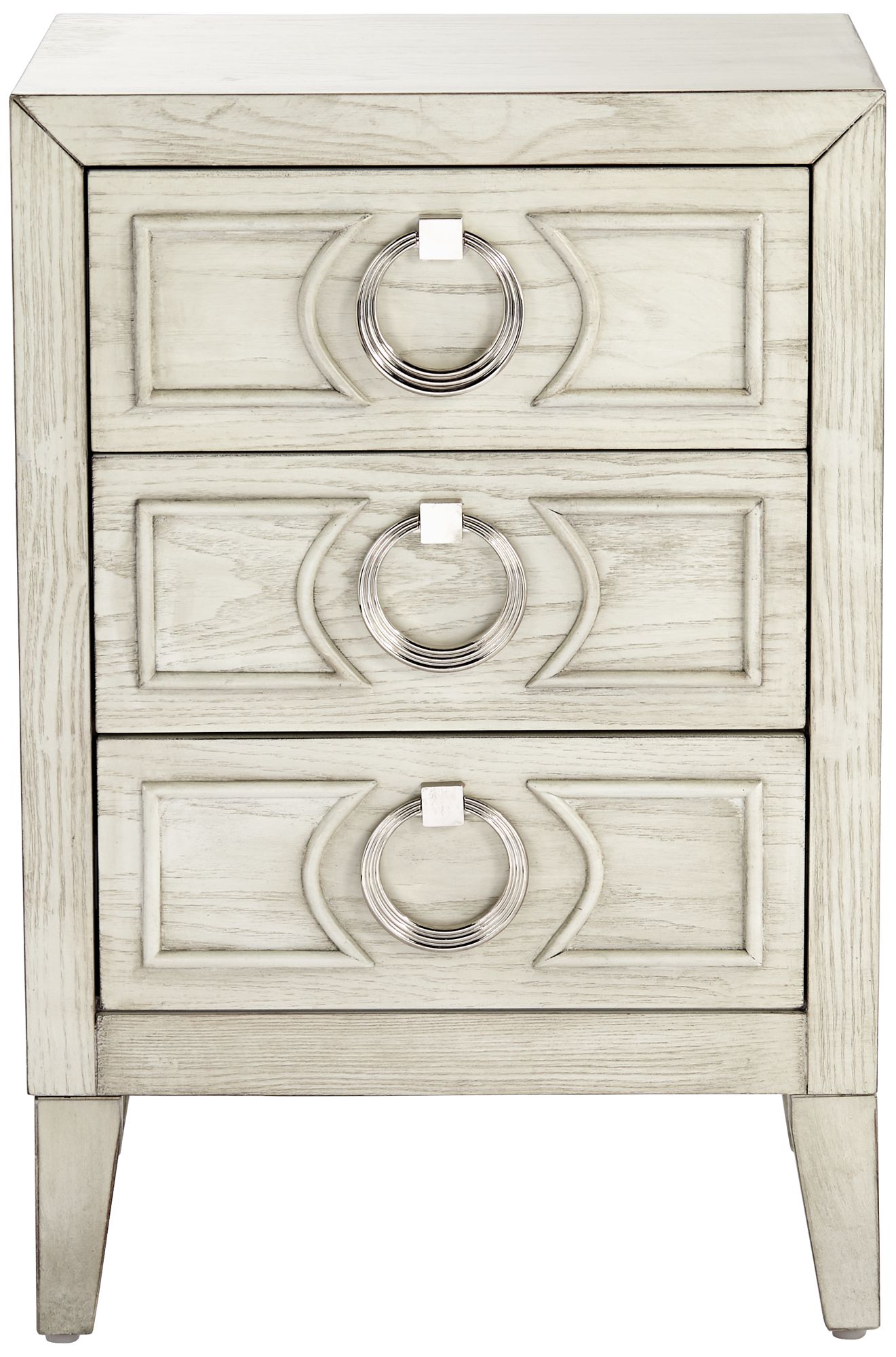 Reeds 19" Wide White 3-Drawer Wood Accent Table in scene