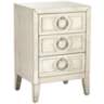 Reeds 19" Wide White 3-Drawer Wood Accent Table