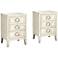 Reeds 19" Wide White 3-Drawer Wood Accent Tables Set of 2