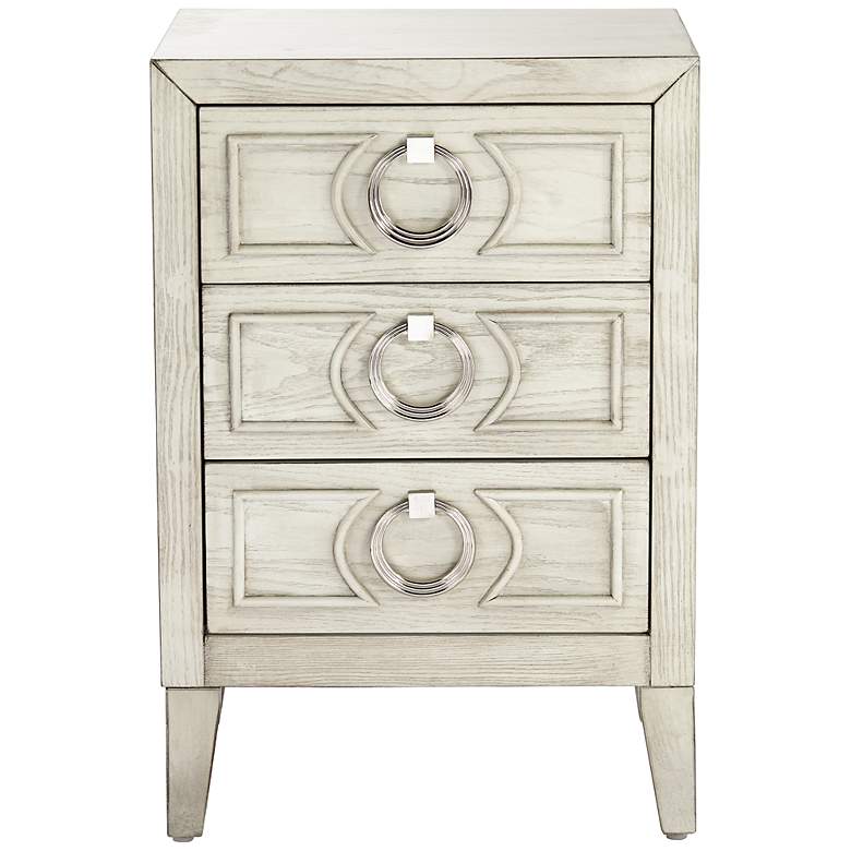 Image 7 Reeds 19" Wide White 3-Drawer Wood Accent Tables Set of 2 more views