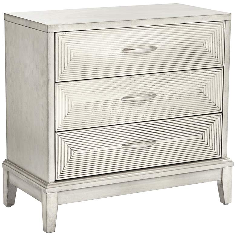 Reeds 31 1/2 inch Wide White 3-Drawer Wood Accent Chest