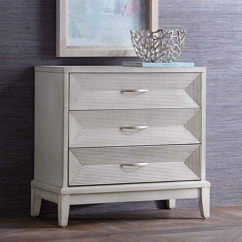 Image 1 Reeds 31 1/2 inch Wide White 3-Drawer Wood Accent Chest