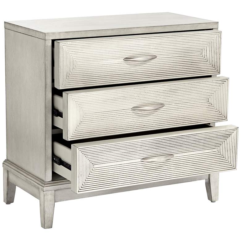 Image 6 Reeds 31 1/2 inch Wide White 3-Drawer Wood Accent Chest more views