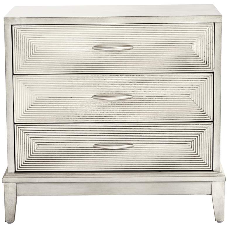 Image 7 Reeds 31 1/2 inch Wide White 3-Drawer Wood Accent Chest more views