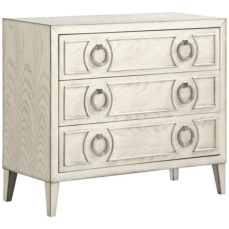Image 2 Reeds 39 1/2" Wide White Wood 3-Drawer Accent Chest