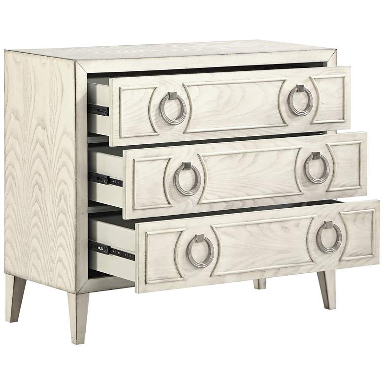 Image 5 Reeds 39 1/2" Wide White Wood 3-Drawer Accent Chest more views