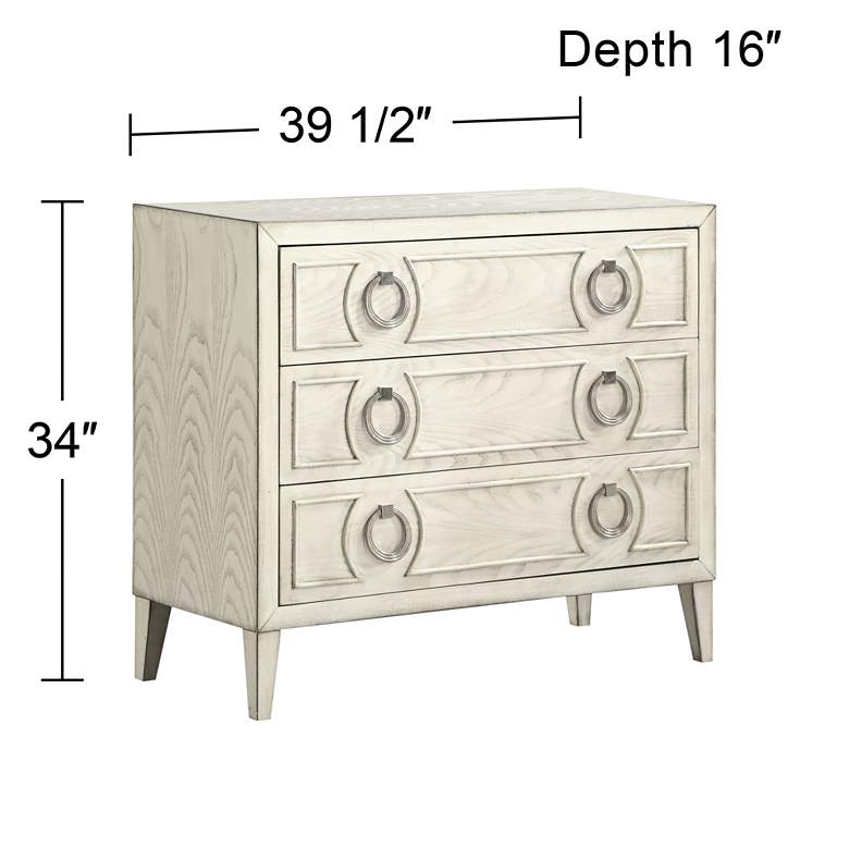 Image 6 Reeds 39 1/2" Wide White Wood 3-Drawer Accent Chest more views