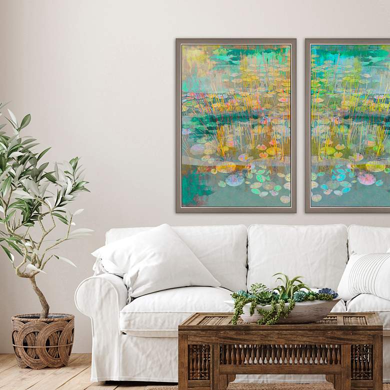 Image 4 Reeds and Lilies I 39"H Rectangular Giclee Framed Wall Art more views