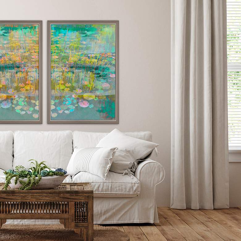 Image 4 Reeds and Lilies II 39"H Rectangular Giclee Framed Wall Art more views