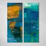 Reedy Blue I and III 65 1/2" High 2-Piece Glass Wall Art Set