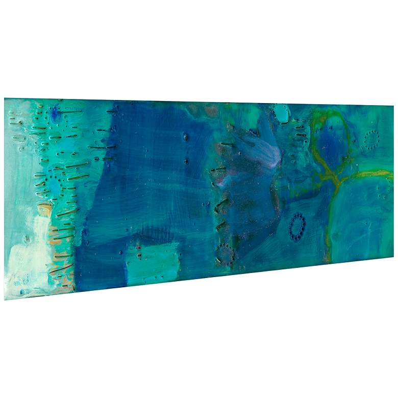 Image 5 Reedy Blue I and III 65 1/2 inch High 2-Piece Glass Wall Art Set more views