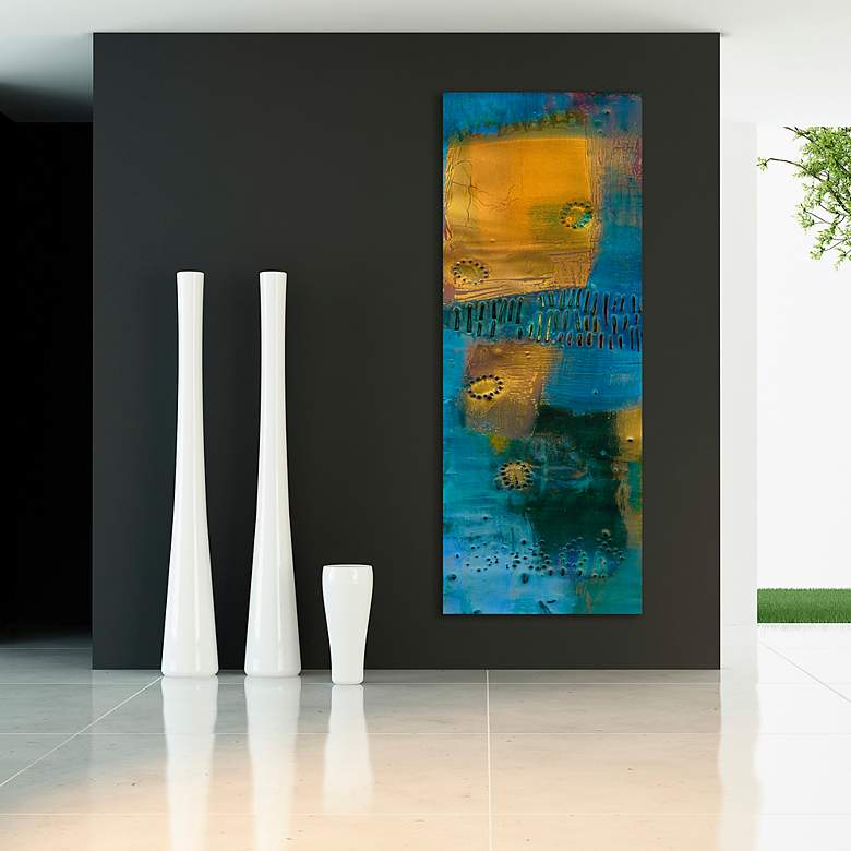 Image 6 Reedy Blue I and III 65 1/2" High 2-Piece Glass Wall Art Set more views
