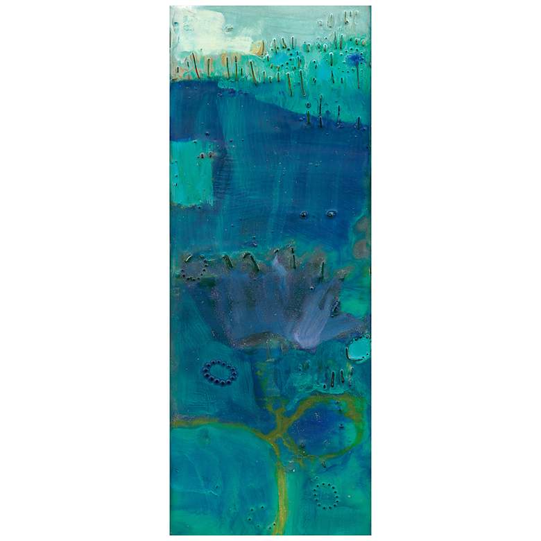 Image 2 Reedy Blue III 63"H Free Floating Tempered Glass Wall Art