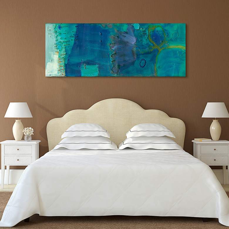 Image 7 Reedy Blue III 63"H Free Floating Tempered Glass Wall Art more views