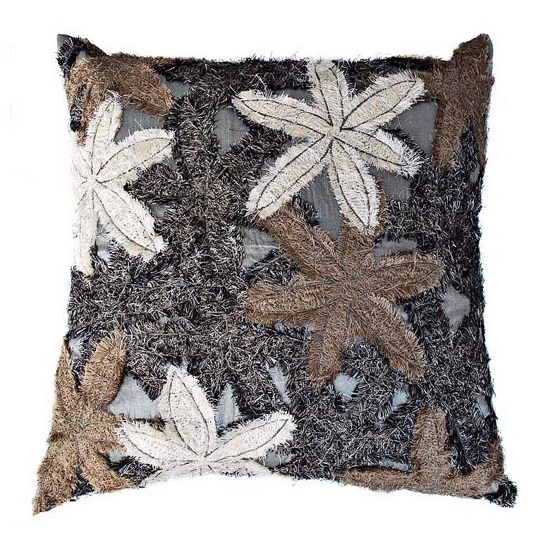 Image 1 Reef Black 22 inch Square Hand-Made Accent Pillow