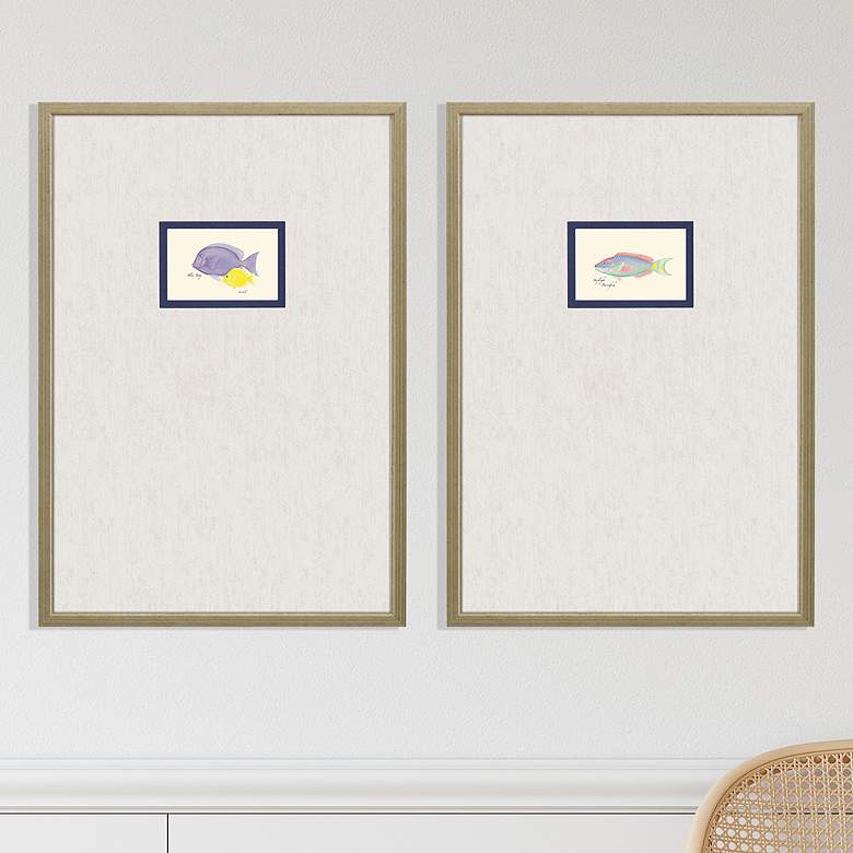 Image 1 Reef Fish 21" High Rectangular 2-Piece Framed Wall Art Set
