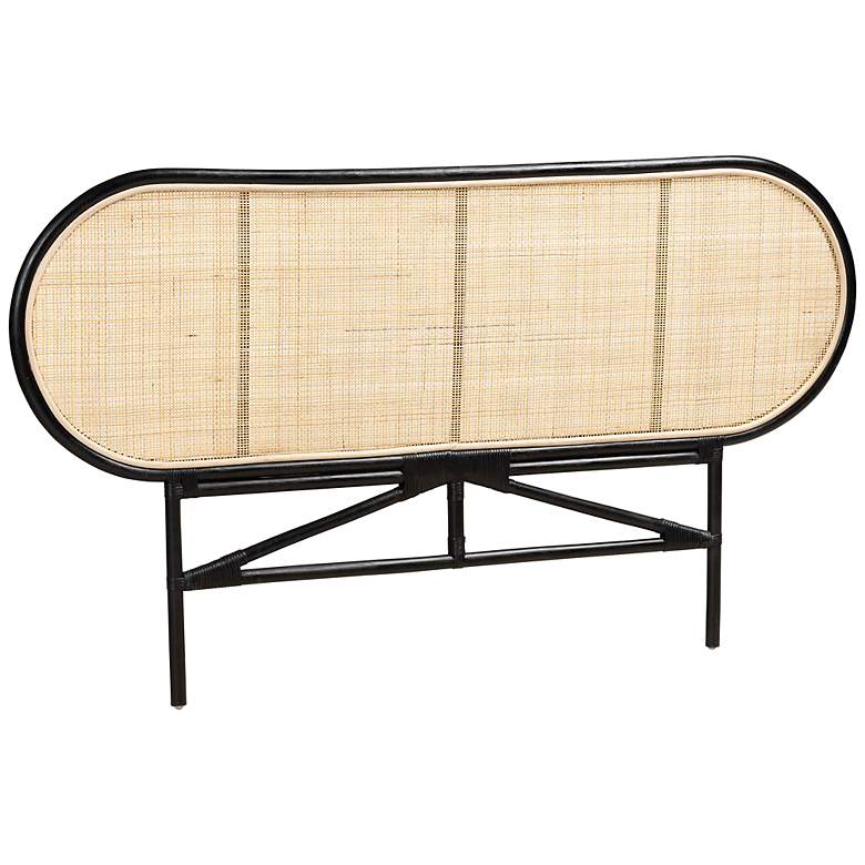 Image 2 Reegan Two-Tone Black Natural Rattan Queen Size Headboard