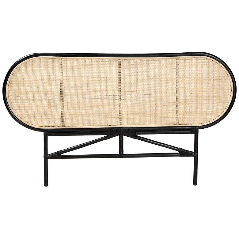 Image 6 Reegan Two-Tone Black Natural Rattan Queen Size Headboard more views