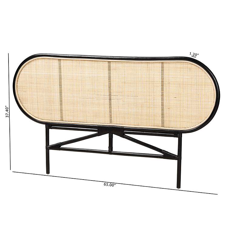 Image 7 Reegan Two-Tone Black Natural Rattan Queen Size Headboard more views