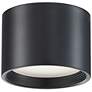 Reel 6.5" Wide Black 120V  Flush Mount with White Acrylic Shade