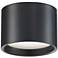 Reel 6.5" Wide Black 120V  Flush Mount with White Acrylic Shade