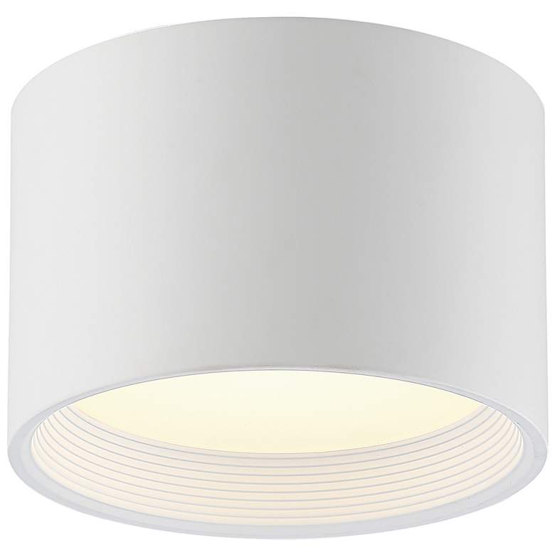 Image 2 Reel 8" Wide White Dimmable LED Drum Ceiling Light