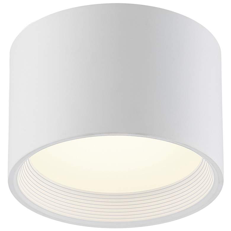 Image 5 Reel 8" Wide White Dimmable LED Drum Ceiling Light more views