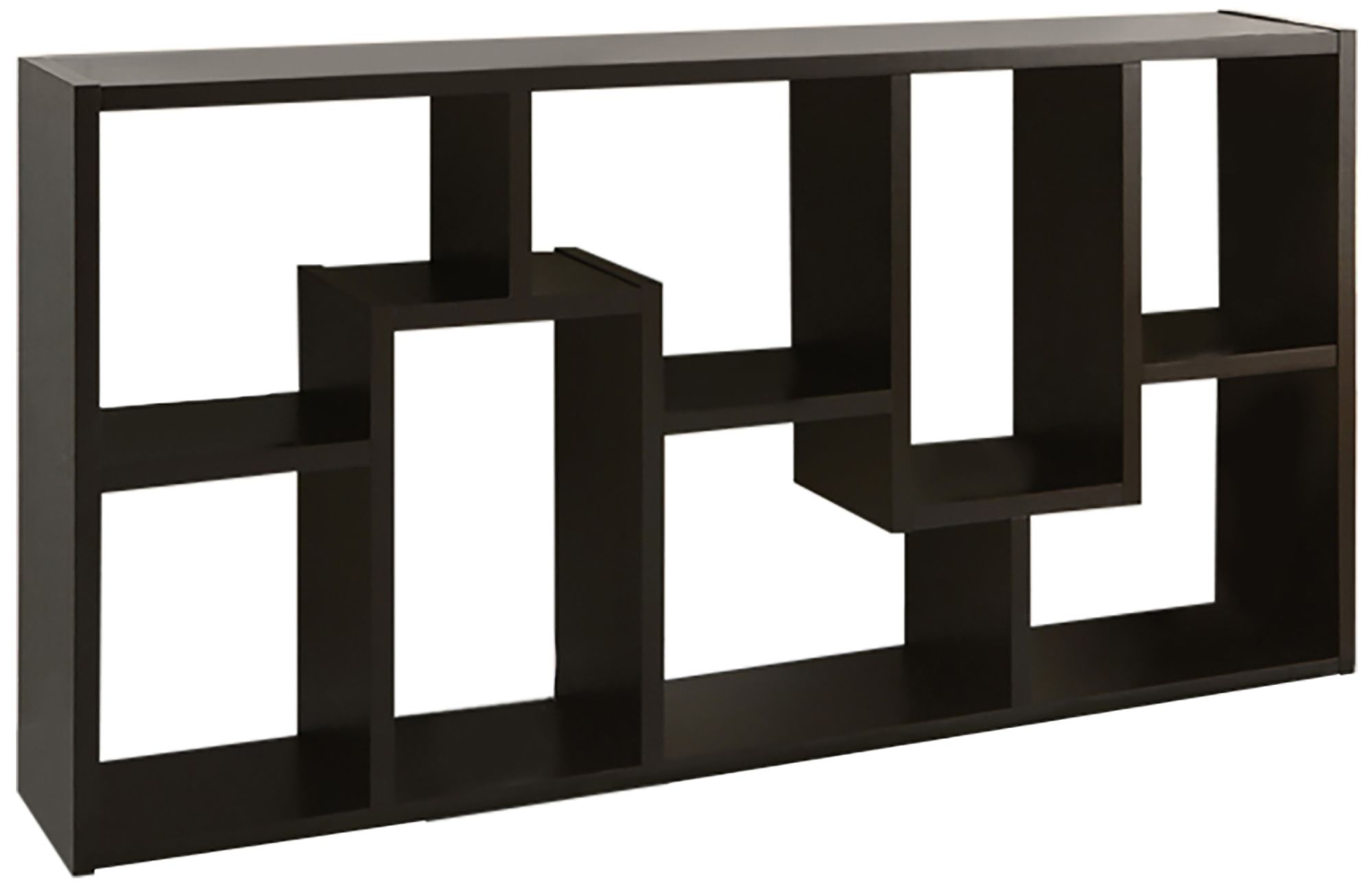 Image 6 Reena 71" High Black Wood Modern Geometric Bookcase more views