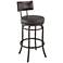 Rees 26 in. Swivel Barstool in Mocha Finish with Brown Faux Leather