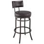 Rees 30 in. Swivel Barstool in Mocha Finish with Brown Faux Leather