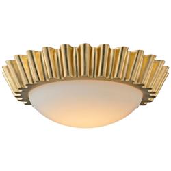 Reese 15 1/2&quot; Wide Gold Leaf LED Ceiling Light