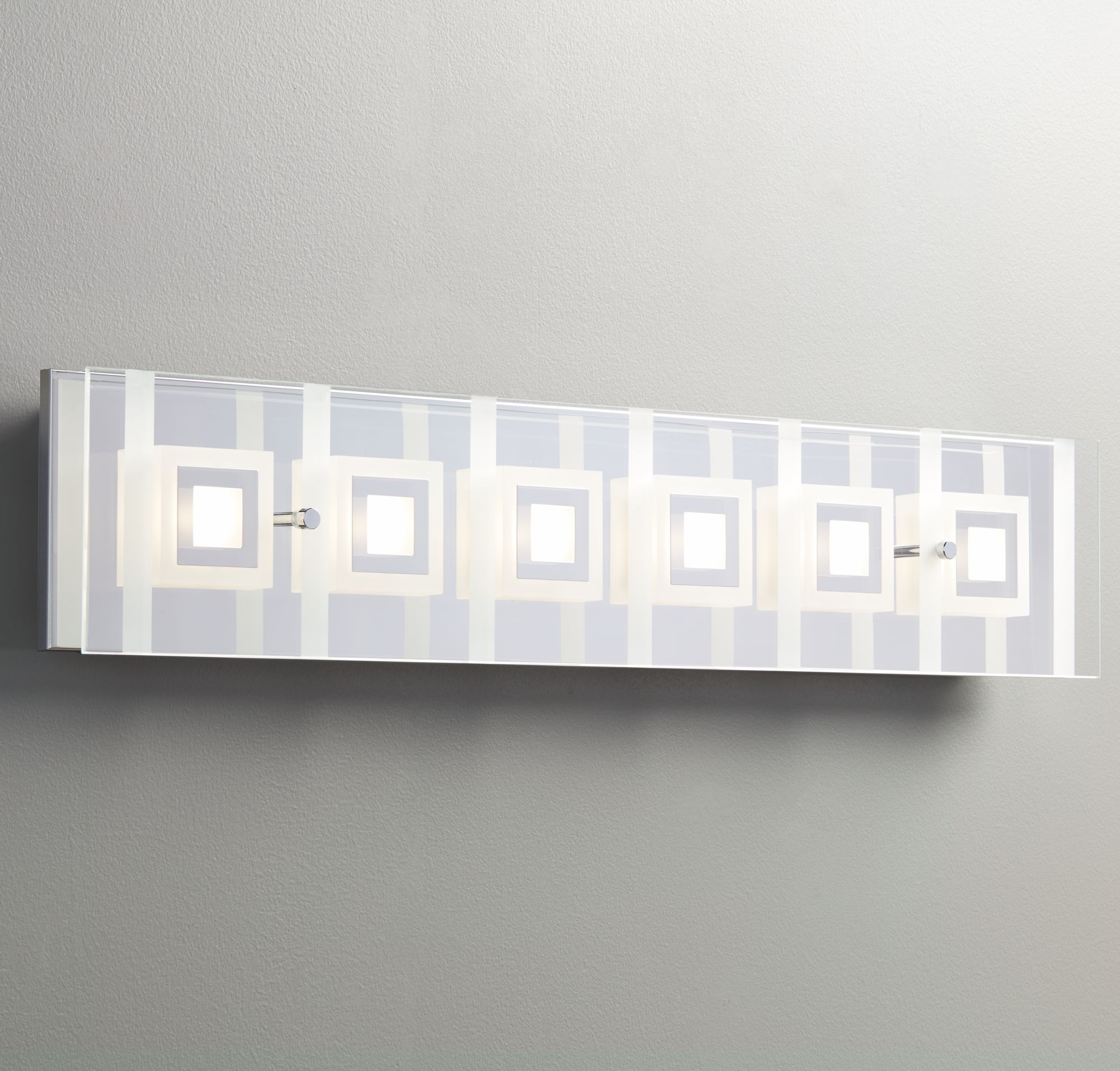 Reese 28 1/4" Wide 6Light Glass LED Bath Light 7G399 Lamps Plus