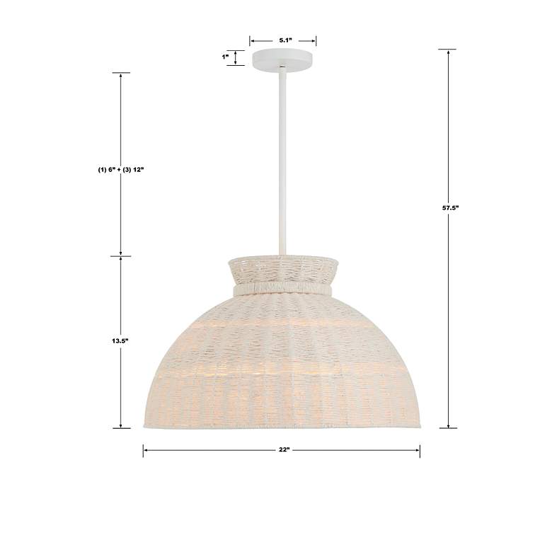 Image 7 Reese 4 Light Matte White Pendant more views