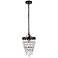 Reese 9" Wide Black and Clear Crystal Mini Pendant